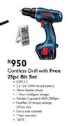 Bosch Cordless Drill With Free 25pc Bit Set