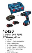 Bosch Cordless Drill Plus 3rd Battery Free (GSB18-2)