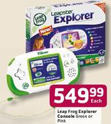 Leap Frog Explorer Console Green Or Pink Each
