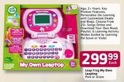 Leap Frog My Own Leaptop Pink Or Green Each