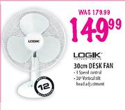 Logik Desk Fan-30cm