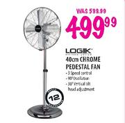 Logik Chrome Pedestal Fan-40cm