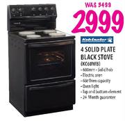 Kelvinator 4 Solid Plate Black Stove(KC60WB)