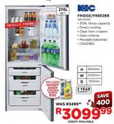 KIC  Fridge/Freezer (KBF630ME)-276L