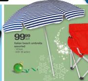 Italian Beach Umbrella Assorted-180cm