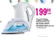 Russell Hobbs Cordless Kettle Or Steam, Spray Or  Surge Iron (RHI-102)-Each