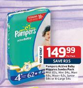 Pampers Active Baby Nappies Jumbo Pack-Per Pack
