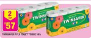 Twinsaver 1Ply Toilet Tissue-2 x 10's