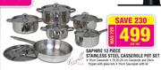 Tissolli Saphire Stainless Steel Casserole Pot Set-12 Piece Per Set