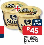 Stork Country Spread Medium Fat Spread Tub-2x1Kg-