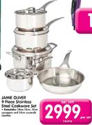 Jamie Oliver 9 Piece Stainless Steel Cookware Set-Per Set