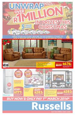 Russells : Unwrap Over R1Million In Prizes This Christmas (11 Dec - 24 Dec 2013), page 1