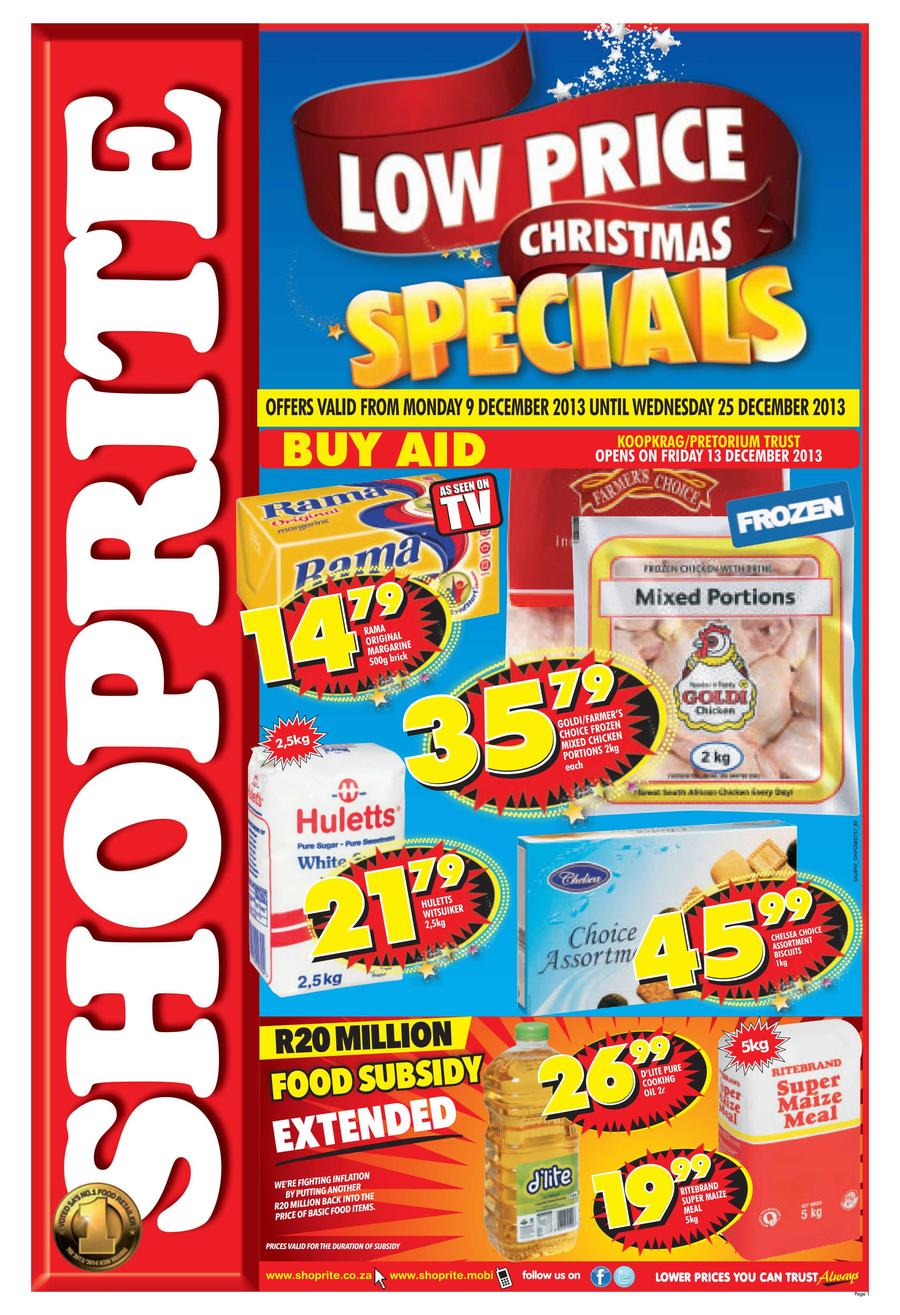 Shoprite Gauteng : Low Price Christmas Specials (9 Dec - 25 Dec 2013) —  m.