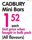 Cadbury Mini Bars(All Flavours)-20g Each