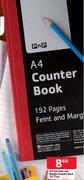 PnP A4 Feint And Margin Counter Book 192 Page
