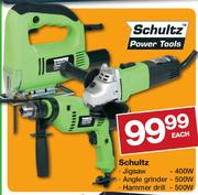 Schultz Jigsaw-400W, Angle Grinder-500W, Hammer Drill-500ml Each