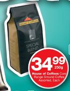 House Of Coffees Core Range Ground Coffee-250gm Each