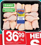 Fresh Choice Fresh Chicken 8 Drumsticks & 8 Thighs-Per Kg