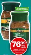 Jacobs Kronung Pure Instant Coffee Regular/Mild-200g Each