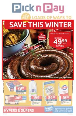 Pick N Pay Gauteng : Loads Of Ways To Save This Winter (20 Aug - 1 Sep 2013), page 1