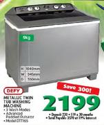 Defy Metallic Twin Tub Washing Machine-9kg(DTT165)