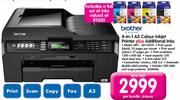 Brother 4-In-1 A3 Colour Inkjet Printer+ Additional Inks(MFC-J6510DW)