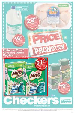 Checkers Gauteng : Price Promotion (9 Sep - 22 Sep 2013), page 1