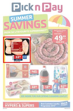 Pick N Pay Western Cape : Summer Savings From SA's Favourite Supermarket*(23 Sep - 6 Oct 2013), page 1