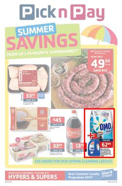 Pick N Pay Western Cape : Summer Savings From SA's Favourite Supermarket*(23 Sep - 6 Oct 2013), page 1