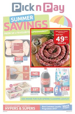 Pick N Pay Western Cape : Summer Savings From SA's Favourite Supermarket*(23 Sep - 6 Oct 2013), page 1