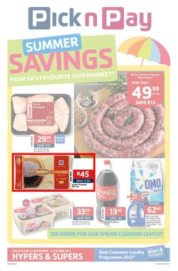Pick N Pay KZN : Summer Savings From SA's Favourite Supermarket*(23 Sep 6 Oct 2013), page 1