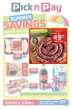 Pick N Pay KZN : Summer Savings From SA's Favourite Supermarket*(23 Sep 6 Oct 2013), page 1