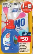Omo Auto Washing Powder-1kg And Liquid Detergent Fast Action-1Ltr