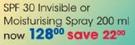 Nivea Sun SPF 30 Invisible or Moisturising Spray-200ml