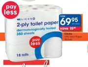 Clicks 2 Ply Toilet paper-18 Rolls pack