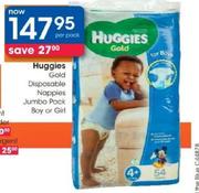 Huggies Gold Disposable Nappies Jumbo Pack Boy Or Girl-Per pack