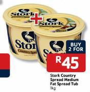 Stork Country Spread Medium Fat Spread Tub - 2 x 1kg