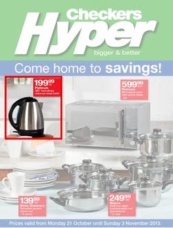 Checkers Hyper Nationwide : Come Home To Savings! (21 Oct - 3 Nov 2013), page 1