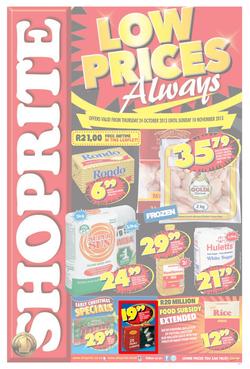 Shoprite Gauteng : Low Prices Always (24 Oct - 10 Nov 2013), page 1
