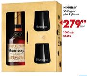 Hennessy VS Cognac Plus 2 Glasses-750ml