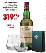 The Glenlivet 12 Year Old Single Malt Scotch Plus 2 Glasses-750ml