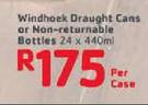 Windhoek Draught Cans Or Non-Returnable Bottles-24x440Ml Per Case