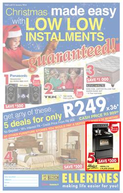 Ellerines : Christmas Made Easy With Low Low Instalments Guaranteed! (Valid until 23 Jan 2014), page 1