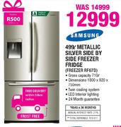 Samsung 499ltr Metallic Silver Side By Side Freezer Fridge-Freezer RF67D
