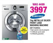 Samsung 7kg Metallic Silver Front Load Washing Machine-WF1702WEU