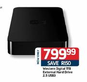 Western Digital TTB External Hard Drive 2.5 USB3-Each