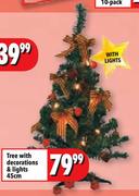 Tree With Decorations & Lights-45cm