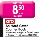 Aro A4 Hard Cover Counter Book 2 Quire, 192 Pages.