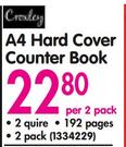 A4 Hard Cover Counter Book-Per 2 Pack