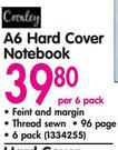 A6 Hard Cover Notebook-Per 6 Pack